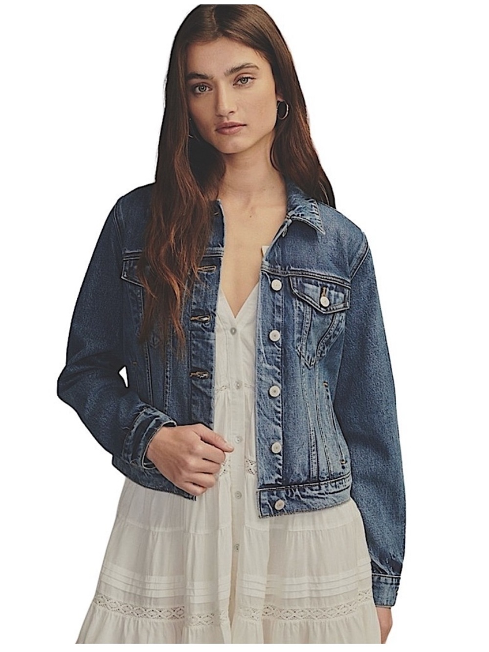 Lucky Brand Medium Blue Denim Trucker Jacket Sz-M